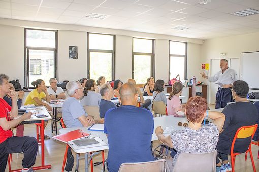 Fabrice en salle pour un cours